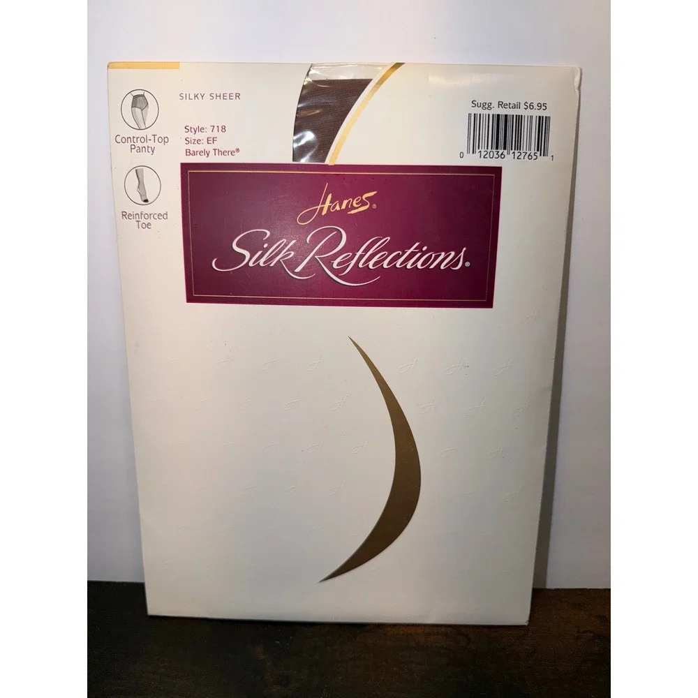 Hanes Silk Reflections Silky Sheer Pantyhose 718 Barely There EF Control Top New